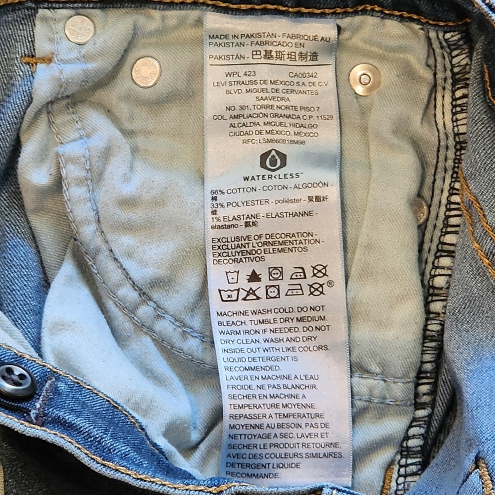 Levi's Denizen Skinny Fit Dark Wash Jeans Size 10 - Picture 9 of 15